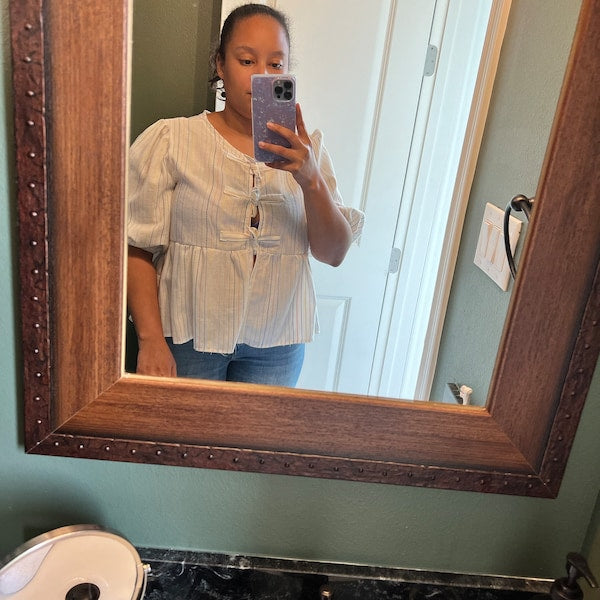 Puffed Sleeve Peplum Top Sewing Pattern PDF Front Tie Blouse XS-XXL