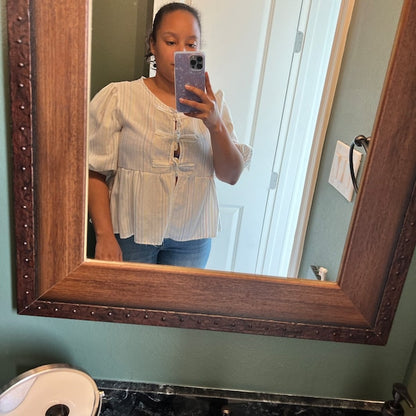 Puffed Sleeve Peplum Top Sewing Pattern PDF Front Tie Blouse XS-XXL