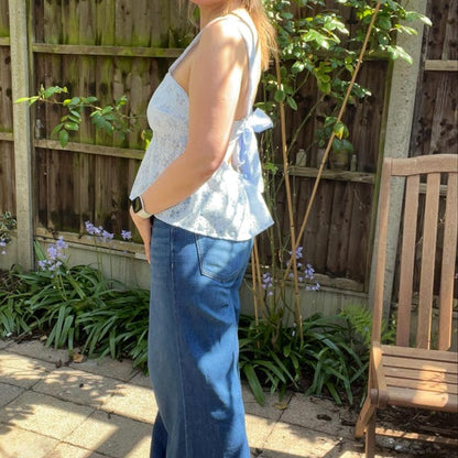 Tie Back Peplum Top Sewing Pattern for Women - Summer Blouse DIY