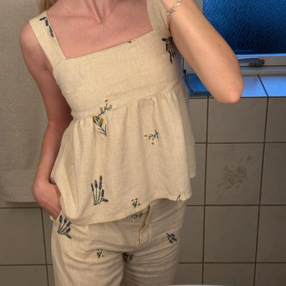 Tie Back Peplum Top Sewing Pattern for Women - Summer Blouse DIY