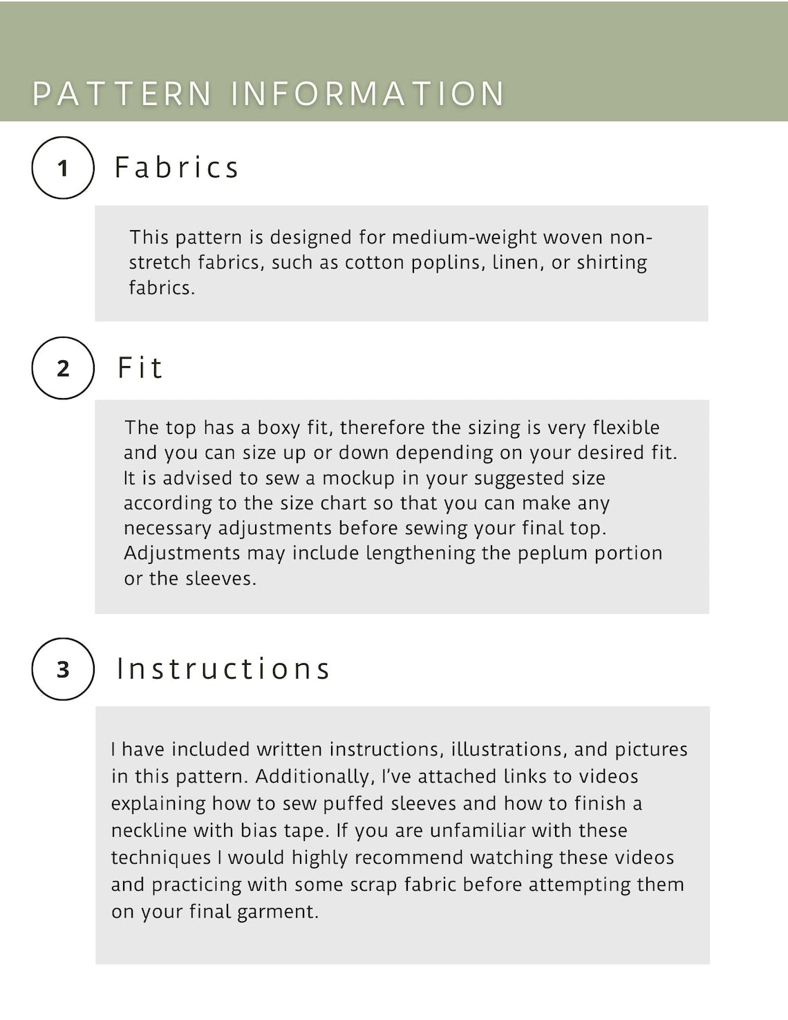 Puffed Sleeve Peplum Top Sewing Pattern PDF Front Tie Blouse XS-XXL