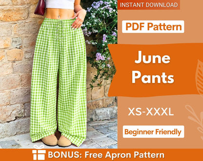 Elastic Waist Palazzo Pants Pattern for Women - Wide Leg Sewing Pattern